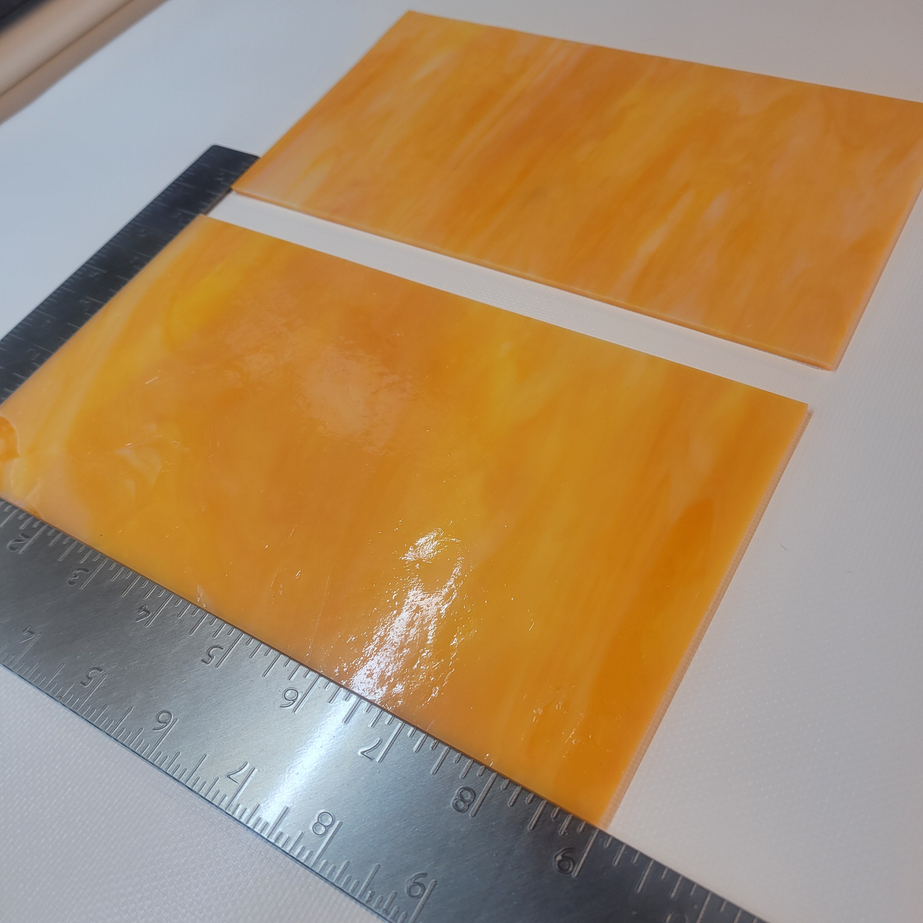 Orange Opal Streaky Stained Glass Sheets - 2 Sheets (5"x9")